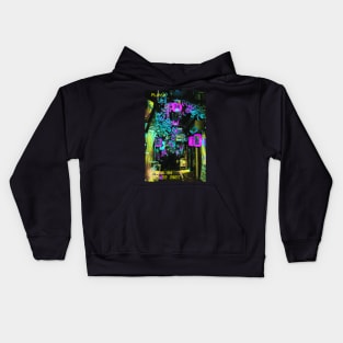 Osaka Japan Alley with Asian Paper Lanterns Vaporwave Glitch Art Kids Hoodie